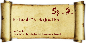 Szlezák Hajnalka névjegykártya
